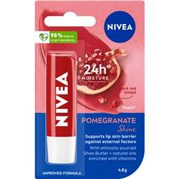 Nivea Lip Care Pomegranate Shine Lip Balm For Dry Lips 4.8g