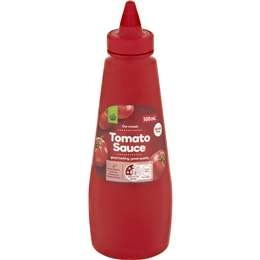 Woolworths Tomato Sauce Squeeze 500ml