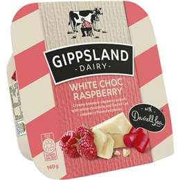 Gippsland Dairy With Darrell Lea White Choc Raspberry Yoghurt Mix Ins 140g