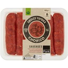 Woolworths Chorizo With Roasted Garlic Sausages 500g