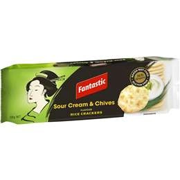 Fantastic Rice Crackers Sour Cream & Chives Flavour 100g