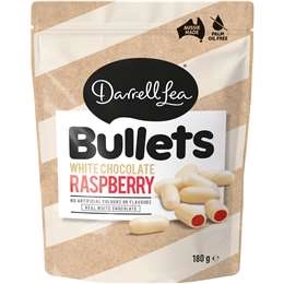 Darrell Lea White Chocolate Raspberry Bullets Share Bag 180g