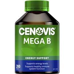 Cenovis Mega Vitamin B Tablets With B3 B6 B12 + Biotin For Energy 200 Pack