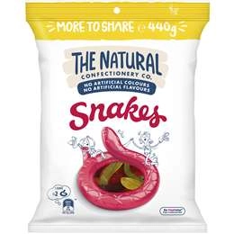 The Natural Confectionery Co. Snakes Lollies 440g