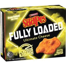 Arnott's Shapes Fully Loaded Ultimate Cheese Cracker Biscuits 130g