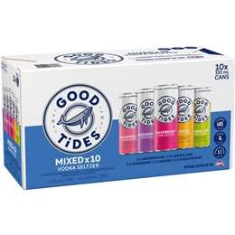 Good Tides Seltzer Mixed Pack Cans 330ml X 10 Pack