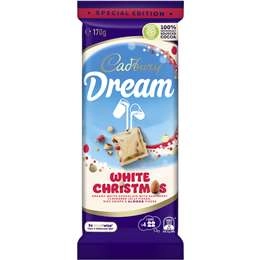 Cadbury Dream White Christmas Chocolate Block 170g