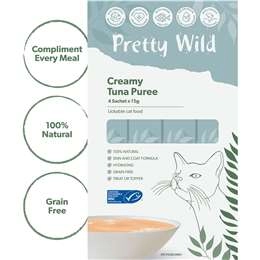 Pretty Wild Cat Food Creamy Tuna Puree 15g X 4 Pack