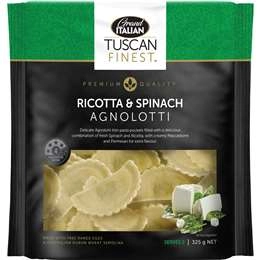 Grand Italian Tuscans Finest Creamy Ricotta Spinach Agnolotti 325g