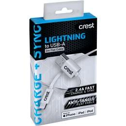 Crest Lightning To Usb-a Flat Cable 1 Pack