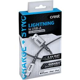 Crest Lightning To Usb-a Braided Cable 1.5m