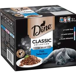 Dine Adult Wet Cat Food In Jelly Fish Selection Trays 85g X 12 Pack