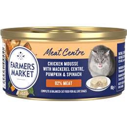 Farmers Market Grain Free Adult Wet Cat Food Chicken Mousse With Mackerel 80g