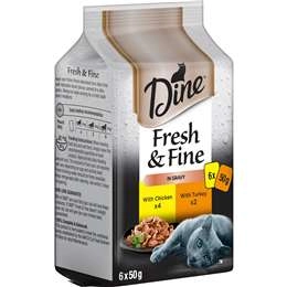 Dine Fresh & Fine In Gravy With Chicken / With Turkey 50g X 6 Pack