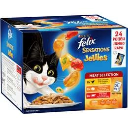 Felix Sensations Jellies Meat Selection Cat Food 24 Pack