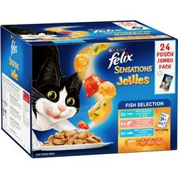 Felix Sensations Jellies Fish Selection Cat Food 24 Pack