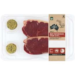 Woolworths Beef Porterhouse Steak & Butter 400g