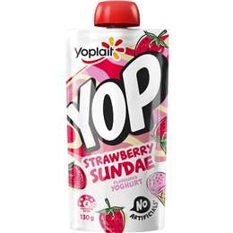 Yoplait Strawberry Sundae Pouch Yogurt  130g