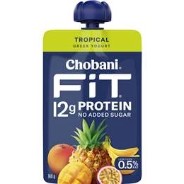 Chobani Fit High Protein Greek Yogurt Pouch Tropical 140g