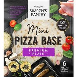 Simson's Pantry Mini Pizza Bases Plain  6 Pack