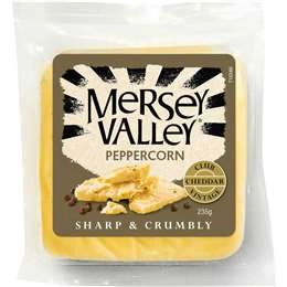 Mersey Valley Peppercorn Medley Cheddar Cheese Block 235g