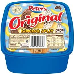 Peters Original Banana Split Frozen Dessert Tub 2l