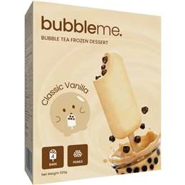 Bubbleme Bubble Tea Frozen Dessert Classic Vanilla Bars 4 Pack