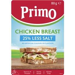 Primo Chicken Breast Sliced Salt Reduced 80g