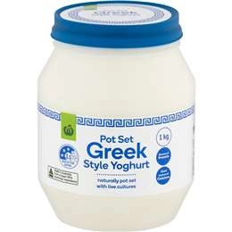 Woolworths Pot Set Greek Style Yoghurt  1k