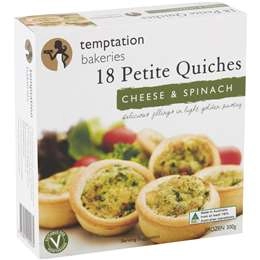 Temptation Bakeries Quiche Petite Cheese & Spinach 300g