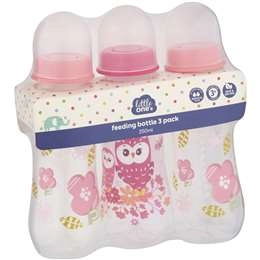 Little One's Feeding Bottles Assorted 250ml 3 Pack