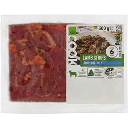 Woolworths Lamb Strips Souvlaki Style 300g