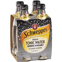 Schweppes Zero Sugar Mixers Indian Tonic Water Bottles Multipack 300ml X 4 Pack