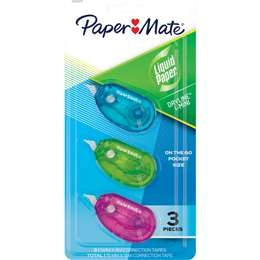 Paper Mate Liquid Paper Dryline I-mini White Out Correction Tape 3 Pack