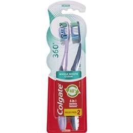 Colgate Toothbrush 360 - Medium Value Pack 2 Pack