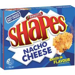 Arnott's Shapes Nacho Cheese Cracker Biscuits 160g