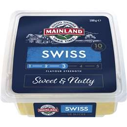 Mainland Swiss Cheese Slices  180g