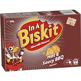 In A Biskit Hot & Saucy Bbq Crackers 160g