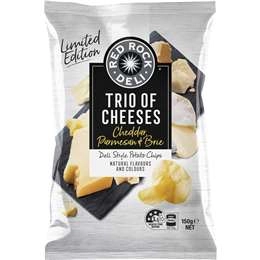 Red Rock Deli Trio Of Cheeses Potato Chips Share Pack 150g