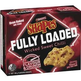 Arnott's Shapes Fully Loaded Wicked Sweet Chilli Cracker Biscuits 130g