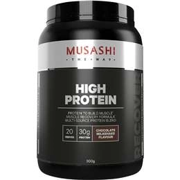 Musashi High Protein Powder Chocolate Milkshake, 20 Serves, 900g