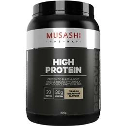 Musashi High Protein Powder Vanilla Milkshake, 20 Serves, 900g