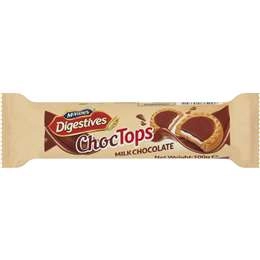 Mcvitie's Digestives Choc Tops Milk Chocolate 100g