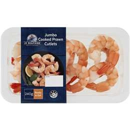 Jc Seafood Jumbo Cooked Prawn Cutlets 240g