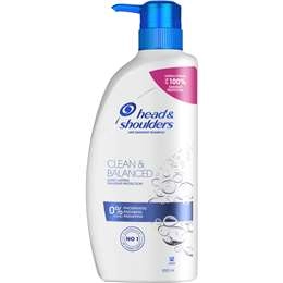 Head & Shoulders Clean & Balanced Shampoo 850ml