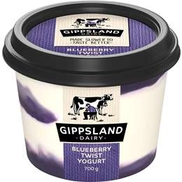 Gippsland Dairy Twist Yoghurt Blueberry 700g