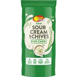 Sunrice Thin Rice Cakes Sour Cream & Chives 160g