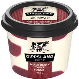 Gippsland Dairy Twist Yoghurt Mixed Berry 700g