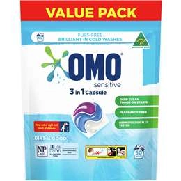 Omo Sensitive Laundry Capsules 3-in-1 50 Pack