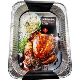 Armada Bbq Foil Trays Large 2 Pack